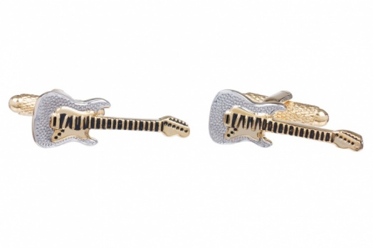 Electric Guitar Gold Coloured Cufflinks